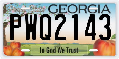 GA license plate PWQ2143