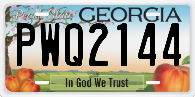 GA license plate PWQ2144