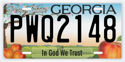 GA license plate PWQ2148