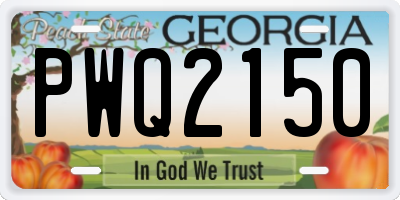 GA license plate PWQ2150