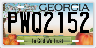 GA license plate PWQ2152