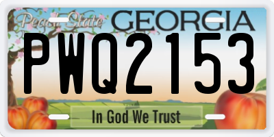 GA license plate PWQ2153