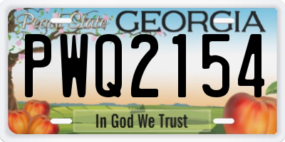 GA license plate PWQ2154