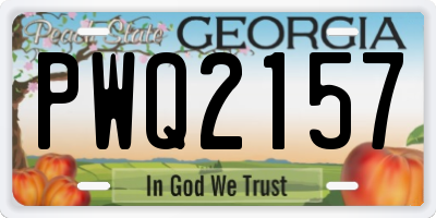 GA license plate PWQ2157