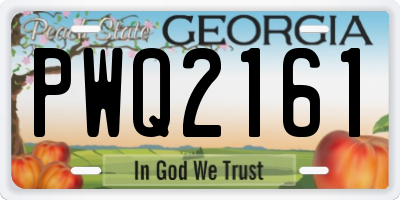 GA license plate PWQ2161