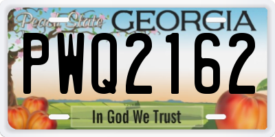 GA license plate PWQ2162