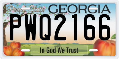 GA license plate PWQ2166
