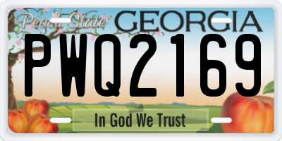 GA license plate PWQ2169