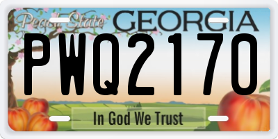 GA license plate PWQ2170