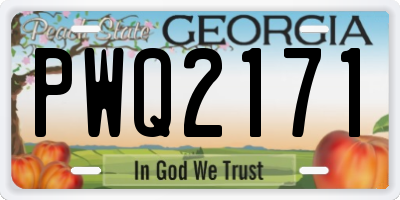 GA license plate PWQ2171