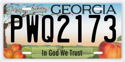 GA license plate PWQ2173