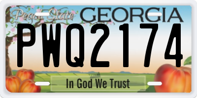GA license plate PWQ2174