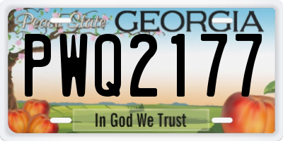GA license plate PWQ2177