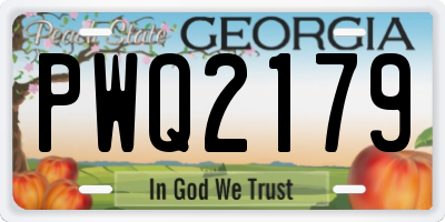 GA license plate PWQ2179