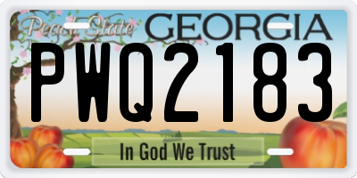 GA license plate PWQ2183