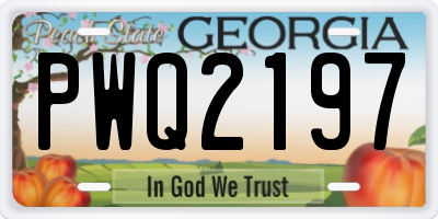 GA license plate PWQ2197
