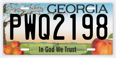 GA license plate PWQ2198