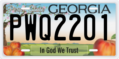 GA license plate PWQ2201