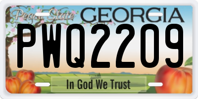 GA license plate PWQ2209