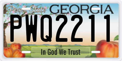 GA license plate PWQ2211