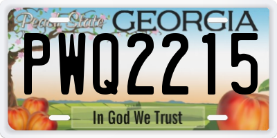 GA license plate PWQ2215
