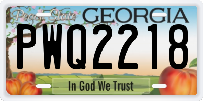 GA license plate PWQ2218