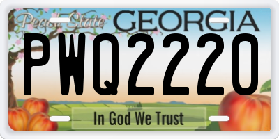 GA license plate PWQ2220