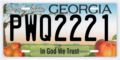 GA license plate PWQ2221