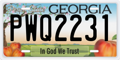 GA license plate PWQ2231