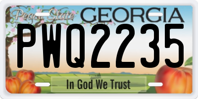 GA license plate PWQ2235