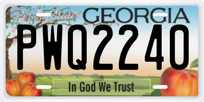 GA license plate PWQ2240