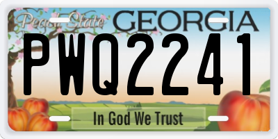 GA license plate PWQ2241