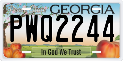 GA license plate PWQ2244