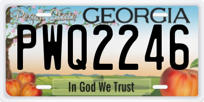 GA license plate PWQ2246
