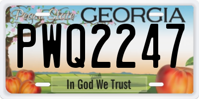 GA license plate PWQ2247