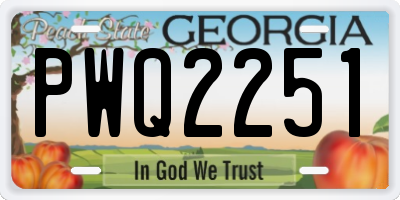 GA license plate PWQ2251