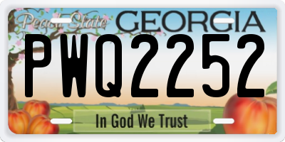 GA license plate PWQ2252
