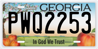 GA license plate PWQ2253