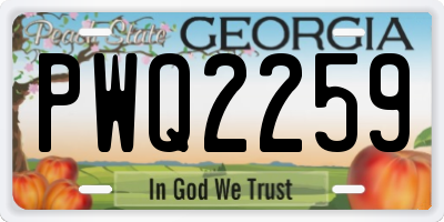 GA license plate PWQ2259