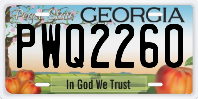GA license plate PWQ2260