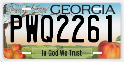 GA license plate PWQ2261