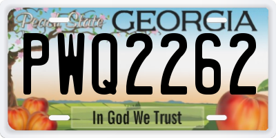 GA license plate PWQ2262