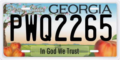 GA license plate PWQ2265