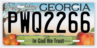 GA license plate PWQ2266