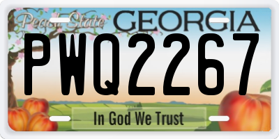 GA license plate PWQ2267