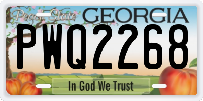 GA license plate PWQ2268