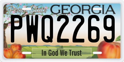 GA license plate PWQ2269