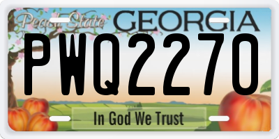 GA license plate PWQ2270