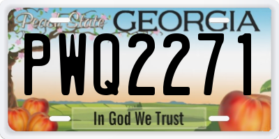 GA license plate PWQ2271