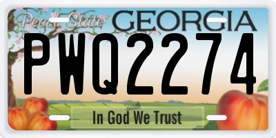 GA license plate PWQ2274